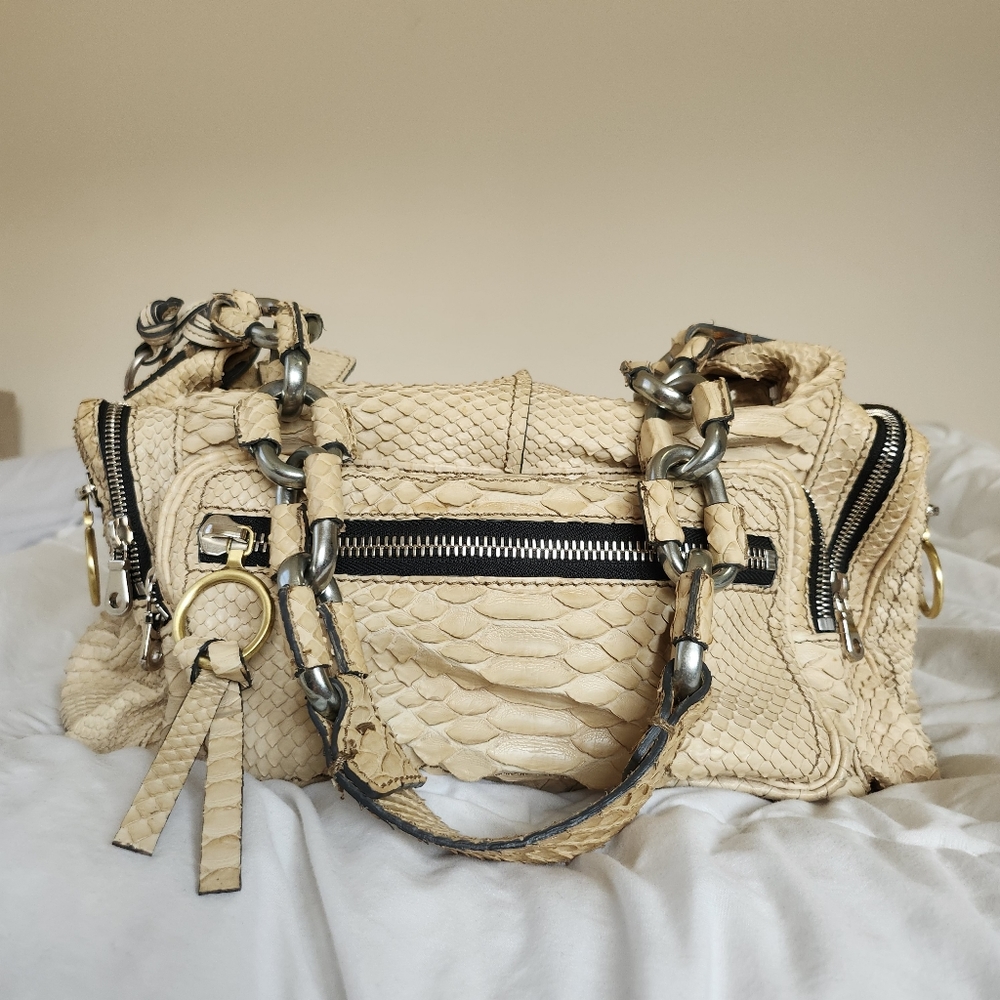 Chloe Beige Python Betty Satchel Bag